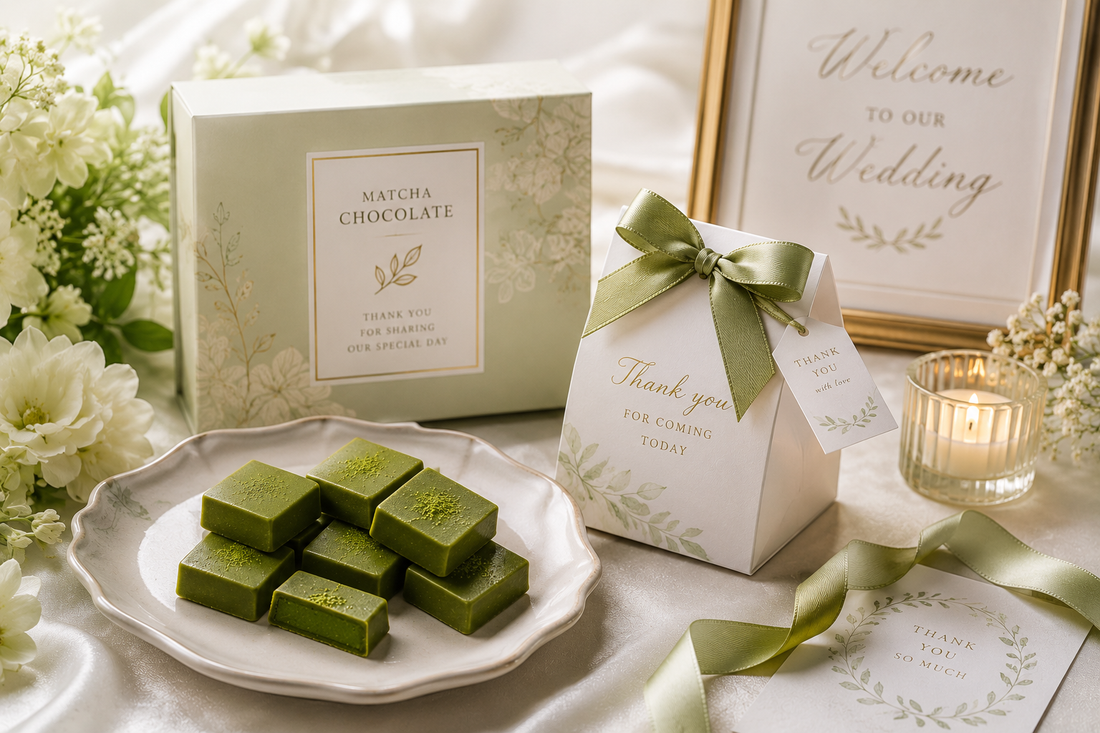 結婚式の引菓子・プチギフトに抹茶チョコレート｜オリジナルOEMで特別な一品を