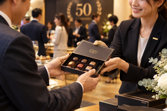 周年記念・創業記念に高級チョコレートOEMを活用する方法｜企業の節目を彩る記念品